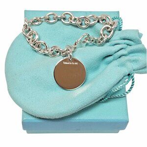 🚨weekend Sale🚨 Tiffany &Co 925 Silver Round charm bracelet with box and pouch